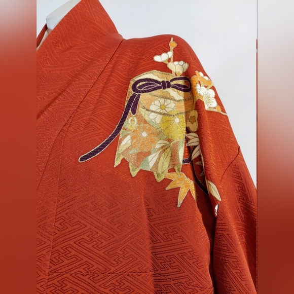 Vintage silk Kimono 40s 50s robe dressing gown or swim lingerie cover up - Picture 6 of 9